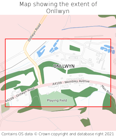 Map showing extent of Onllwyn as bounding box