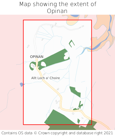Map showing extent of Opinan as bounding box