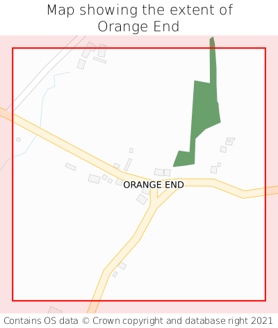 Map showing extent of Orange End as bounding box