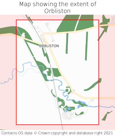 Map showing extent of Orbliston as bounding box