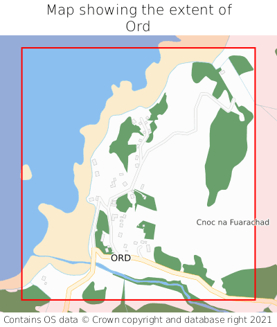 Map showing extent of Ord as bounding box