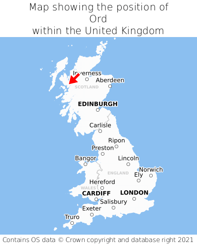 Map showing location of Ord within the UK
