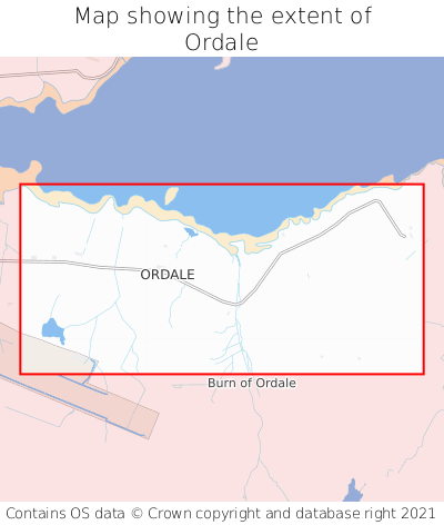 Map showing extent of Ordale as bounding box