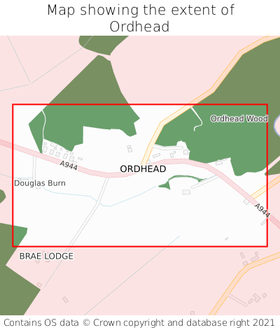 Map showing extent of Ordhead as bounding box