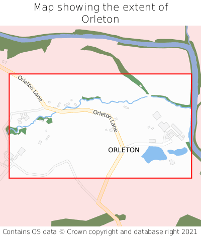 Map showing extent of Orleton as bounding box