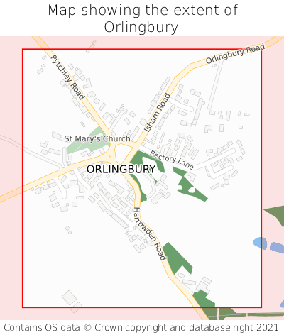 Map showing extent of Orlingbury as bounding box