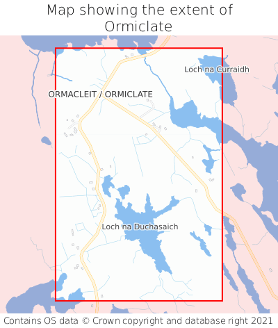 Map showing extent of Ormiclate as bounding box