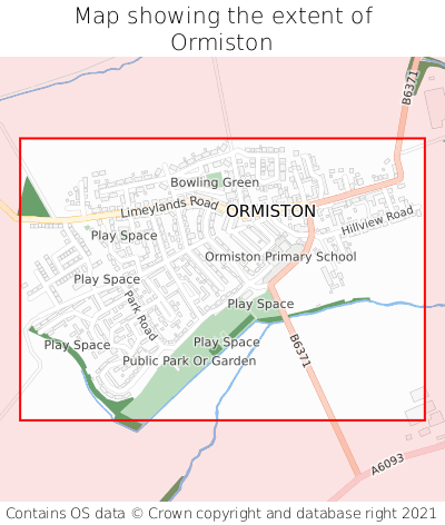 Map showing extent of Ormiston as bounding box