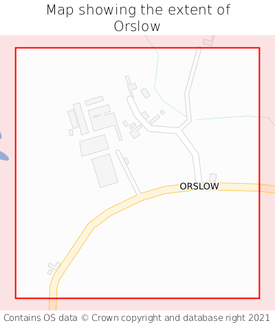 Map showing extent of Orslow as bounding box