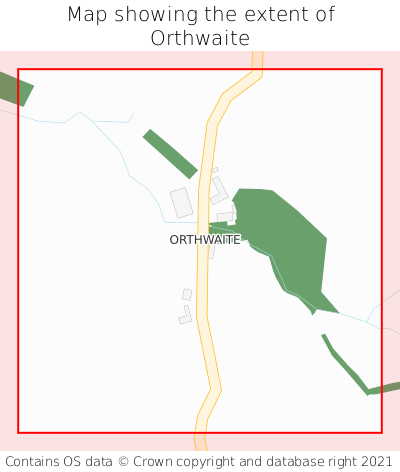 Map showing extent of Orthwaite as bounding box