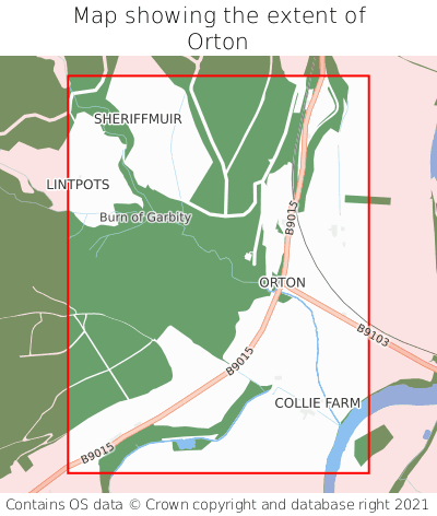 Map showing extent of Orton as bounding box