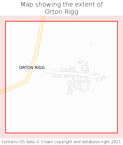 Map showing extent of Orton Rigg as bounding box