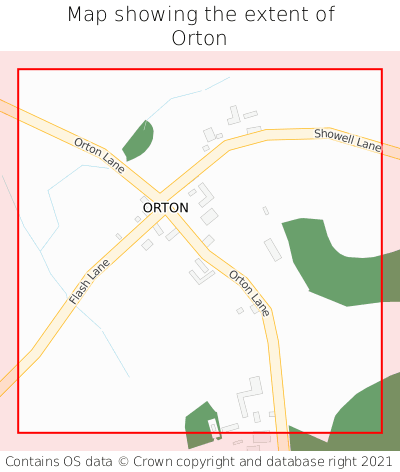 Map showing extent of Orton as bounding box