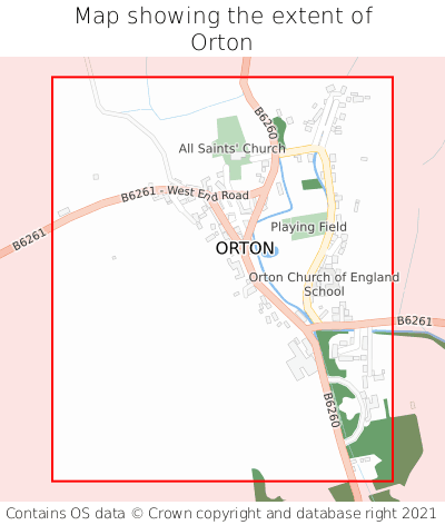 Map showing extent of Orton as bounding box