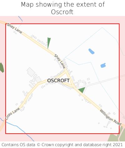 Map showing extent of Oscroft as bounding box
