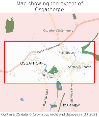 Map showing extent of Osgathorpe as bounding box