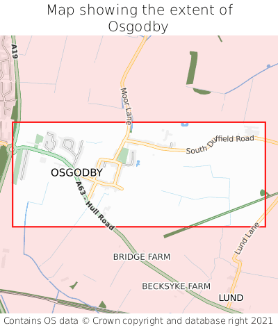 Map showing extent of Osgodby as bounding box