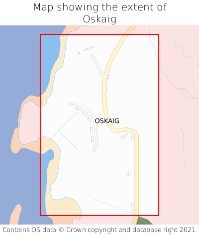 Map showing extent of Oskaig as bounding box