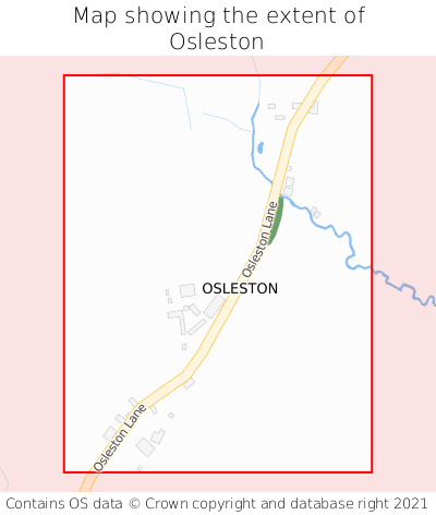Map showing extent of Osleston as bounding box