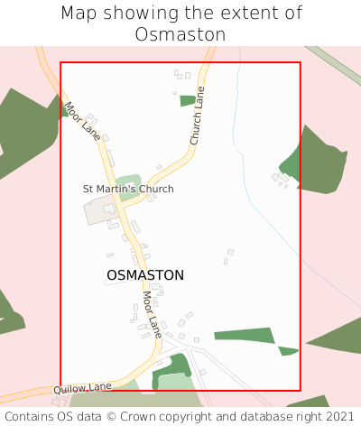 Map showing extent of Osmaston as bounding box
