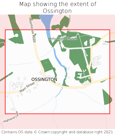 Map showing extent of Ossington as bounding box