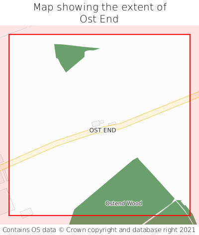 Map showing extent of Ost End as bounding box