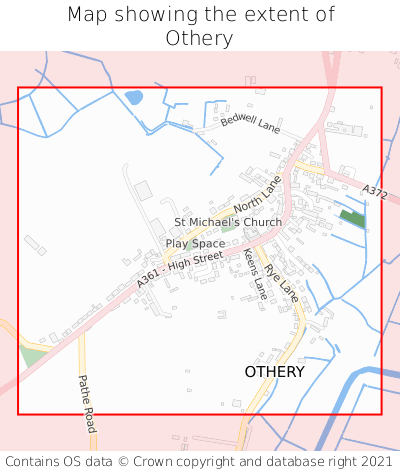 Map showing extent of Othery as bounding box