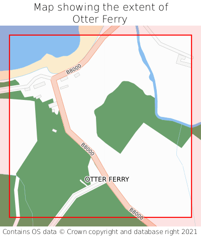 Map showing extent of Otter Ferry as bounding box