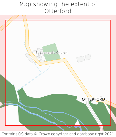 Map showing extent of Otterford as bounding box