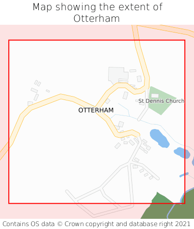Map showing extent of Otterham as bounding box
