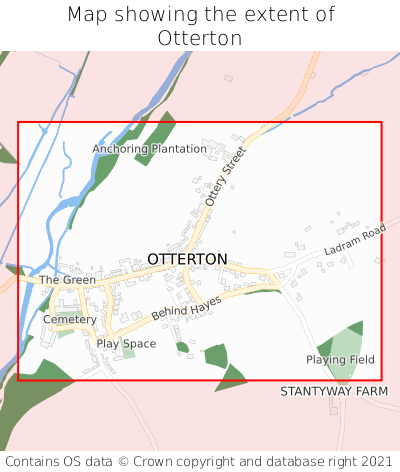 Map showing extent of Otterton as bounding box