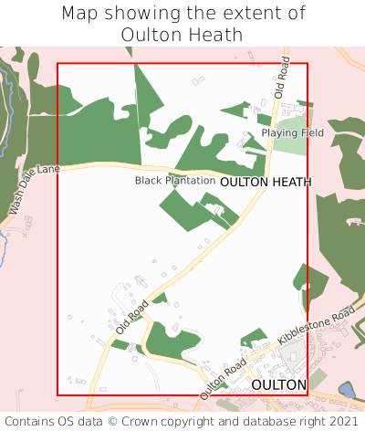 Map showing extent of Oulton Heath as bounding box
