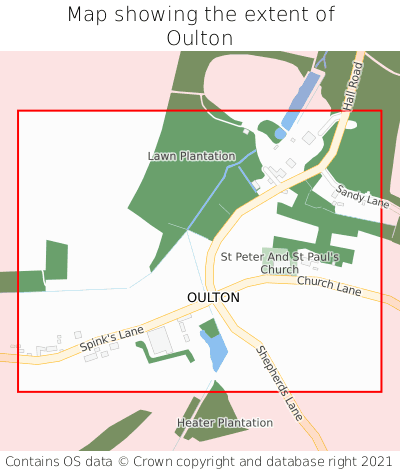 Map showing extent of Oulton as bounding box