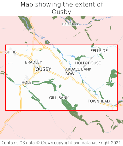 Map showing extent of Ousby as bounding box