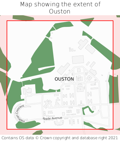 Map showing extent of Ouston as bounding box