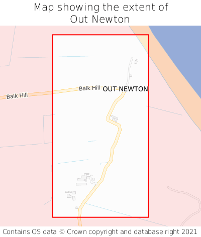 Map showing extent of Out Newton as bounding box