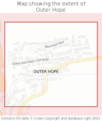 Map showing extent of Outer Hope as bounding box