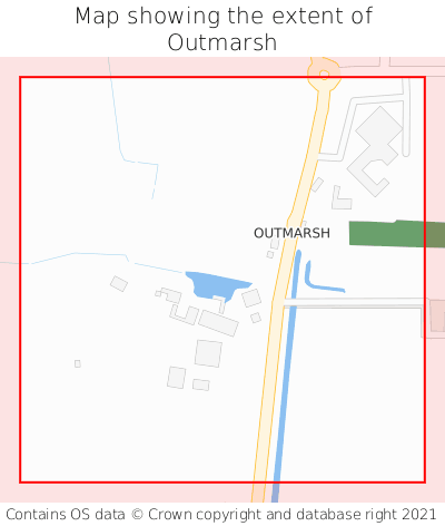 Map showing extent of Outmarsh as bounding box