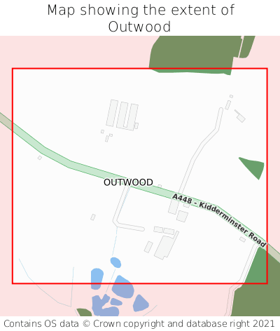 Map showing extent of Outwood as bounding box