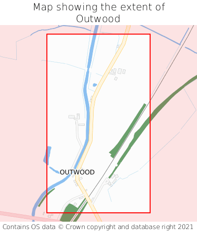 Map showing extent of Outwood as bounding box