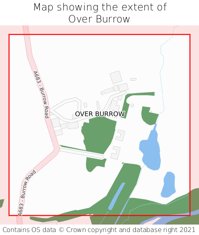 Map showing extent of Over Burrow as bounding box