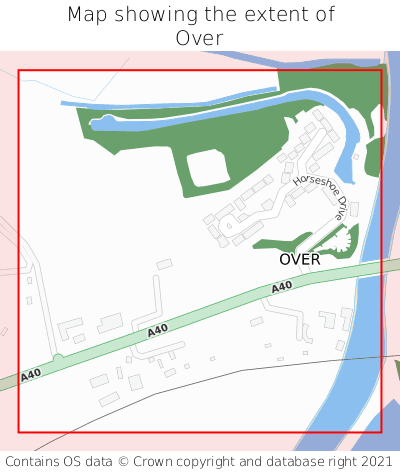Map showing extent of Over as bounding box