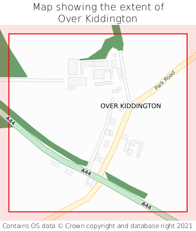 Map showing extent of Over Kiddington as bounding box