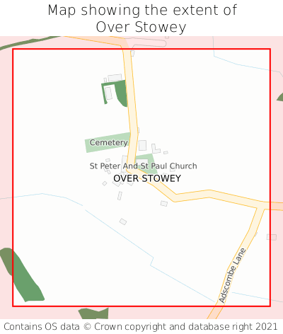 Map showing extent of Over Stowey as bounding box