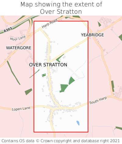 Map showing extent of Over Stratton as bounding box