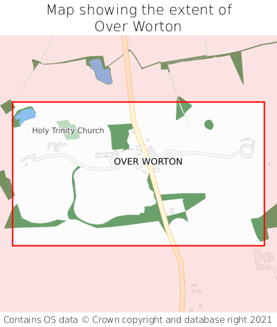 Map showing extent of Over Worton as bounding box