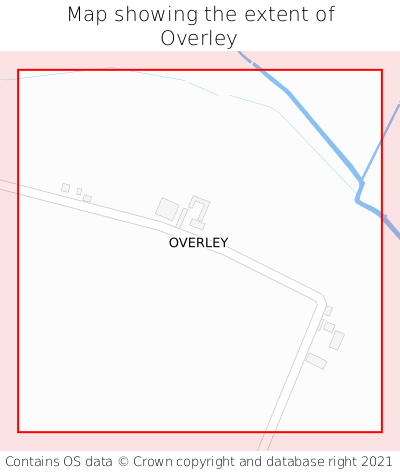 Map showing extent of Overley as bounding box