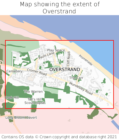 Map showing extent of Overstrand as bounding box