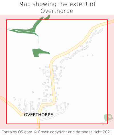 Map showing extent of Overthorpe as bounding box