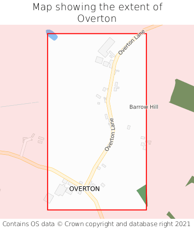 Map showing extent of Overton as bounding box